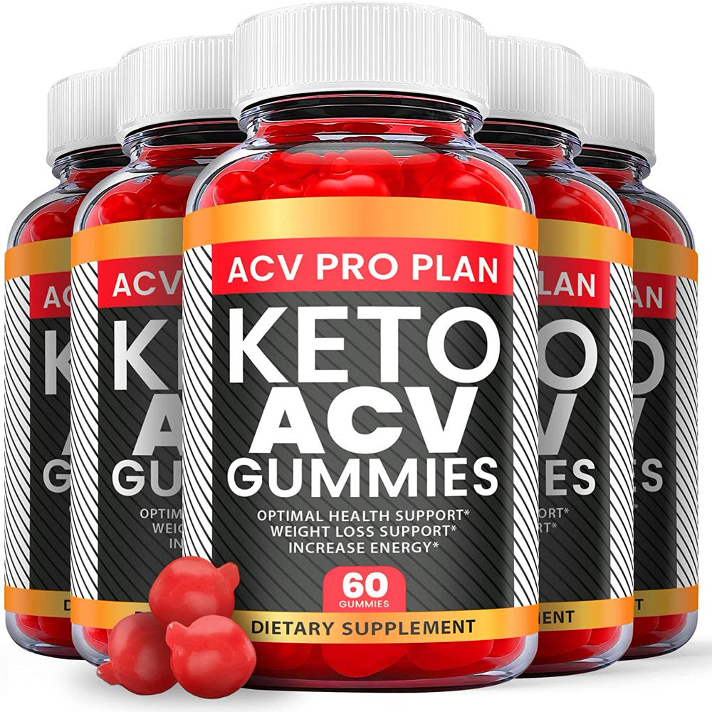 (5 Pack) ACV Pro Plan Keto ACV Gummies - Supplement for Weight Loss - Energy & Focus Boosting Dietary Supplements for Weight Management & Metabolism - Fat Burn - 300 Gummies