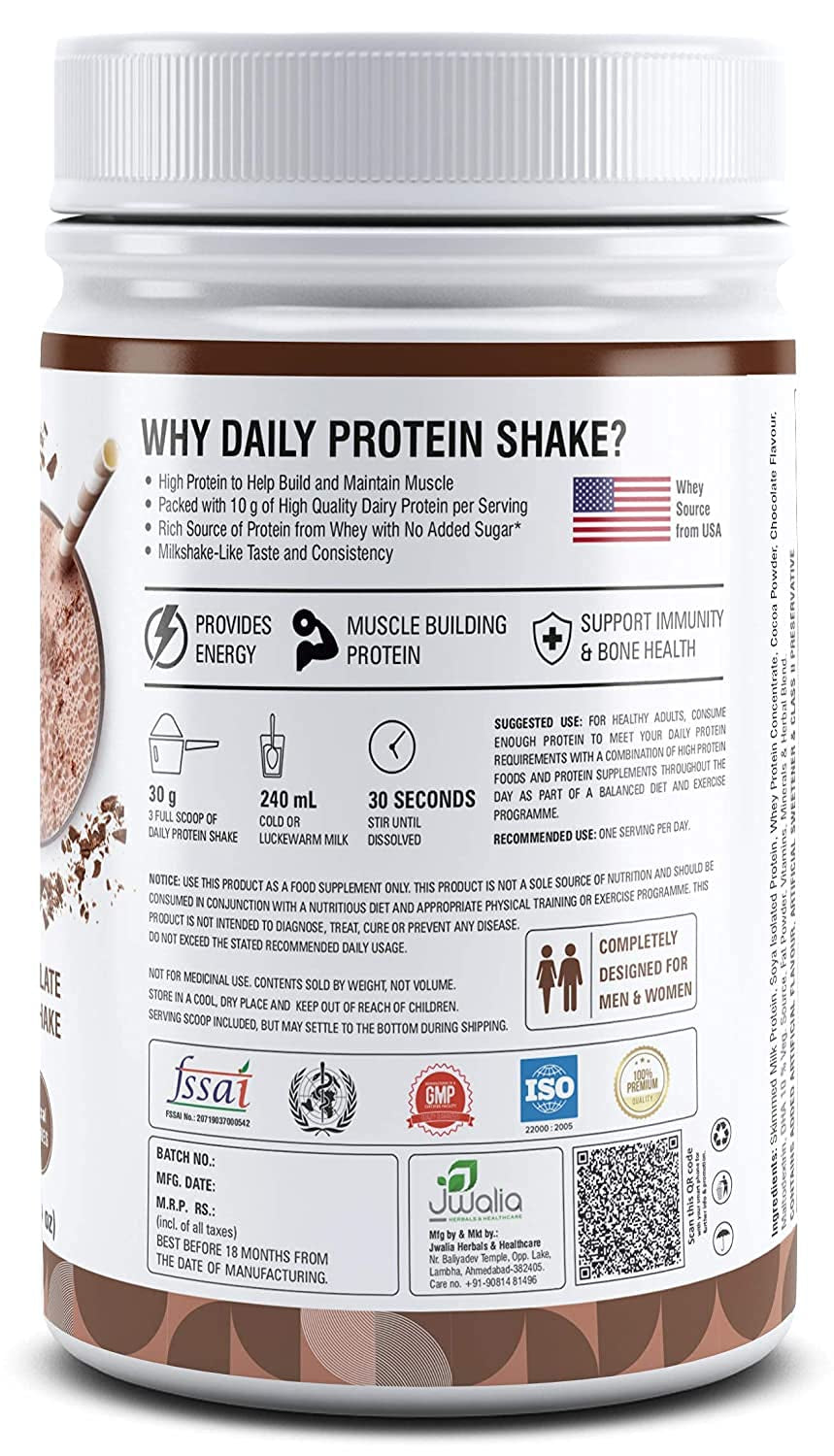 Goldy Daily Protein Shake 118 Kcal Calories, 25 Vitamin -Serving -40- for Men & Women Chocolate Milk Shake Flavor for 400Gm