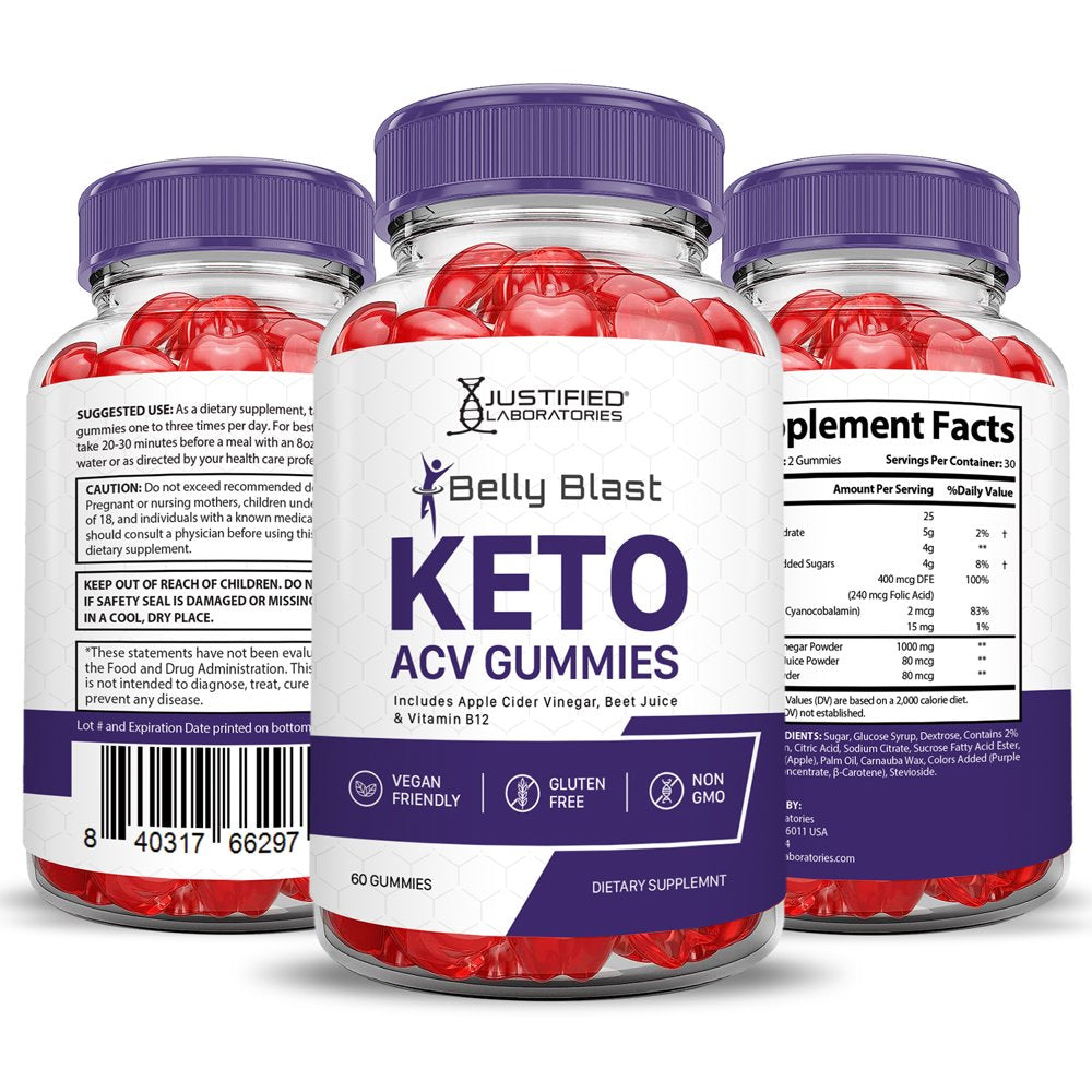 (2 Pack) Belly Blast Keto ACV Gummies 1000MG Dietary Supplement 120 Gummys