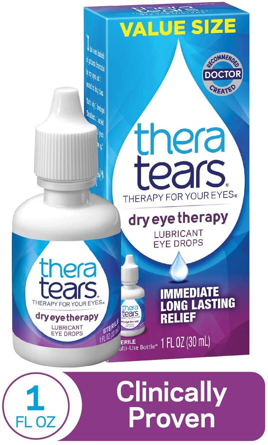 Thera Tears Lubricant Dry Eye Drops, 30Ml, 1 Fl Oz (1 Pack) Value Size