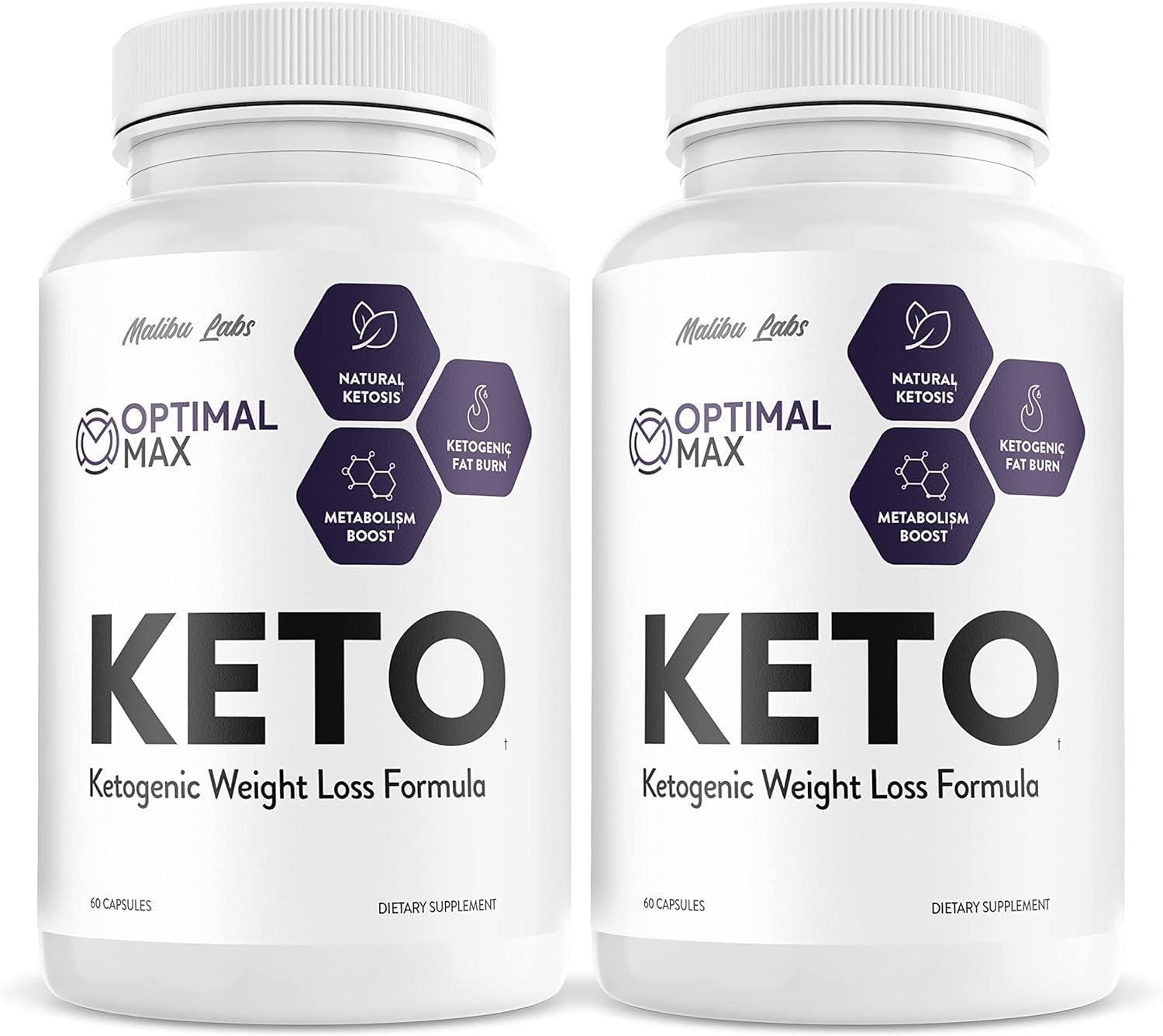 (Official) Optimal Max Keto, Advanced Formula 1300 MG, Made in the USA, (2 Bottle Pack), 60 Day Supply