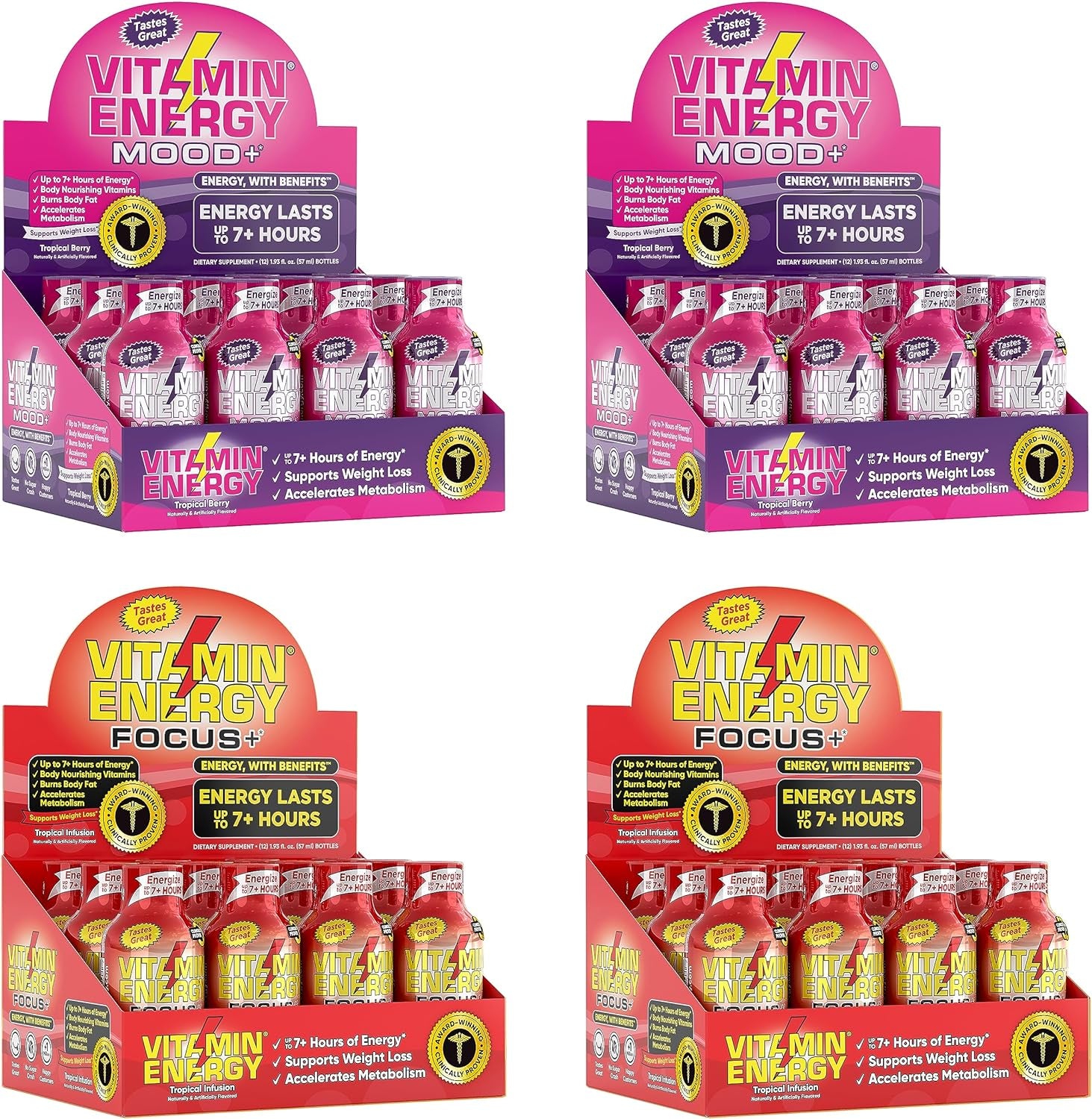 Vitamin Energy Mood+ and Focus Energy Drink Shot Bundle