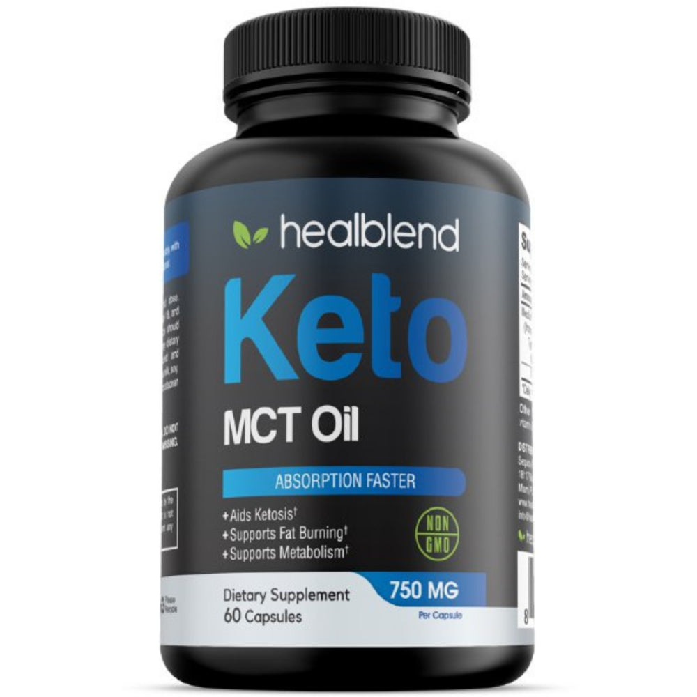 Keto MCT Oil for Ketosis Diet, Exogenous Ketones, Focus, Energy, and Fat Burn - Ketogenic Supplements for Men Women, 60 Capsules