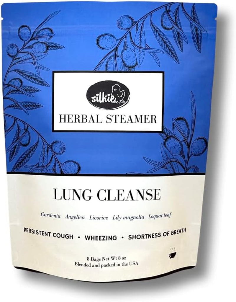 Silkie Herbs Lung Cleanse Herbal Steam - Pure Natural Herbs, 8 Steam Bags (8Oz)