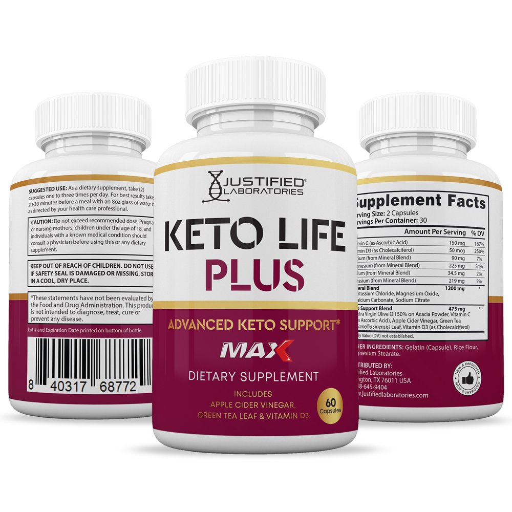 (5 Pack) Keto Life plus Keto ACV MAX Pills 1675Mg Dietary Supplement 300 Capsules