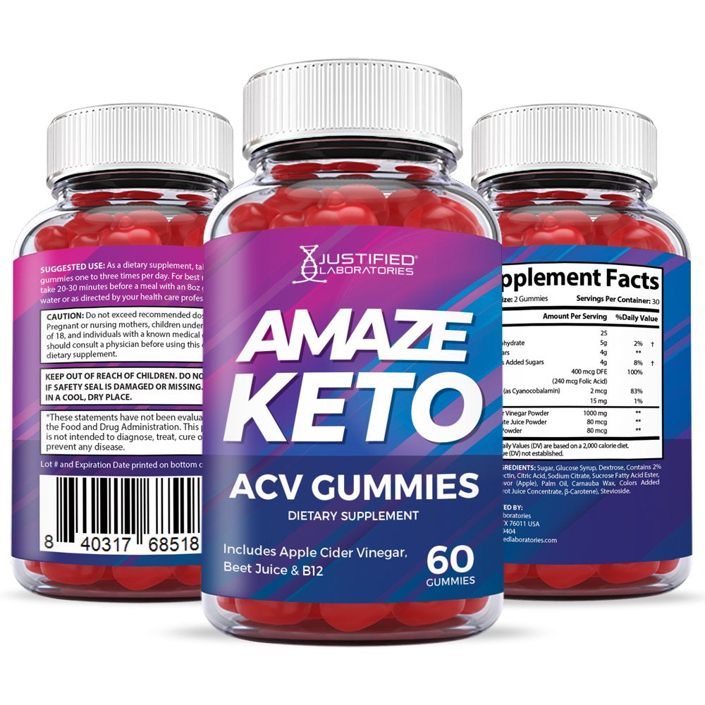 (10 Pack) Amaze Keto ACV Gummies 1000MG Dietary Supplement 600 Gummys