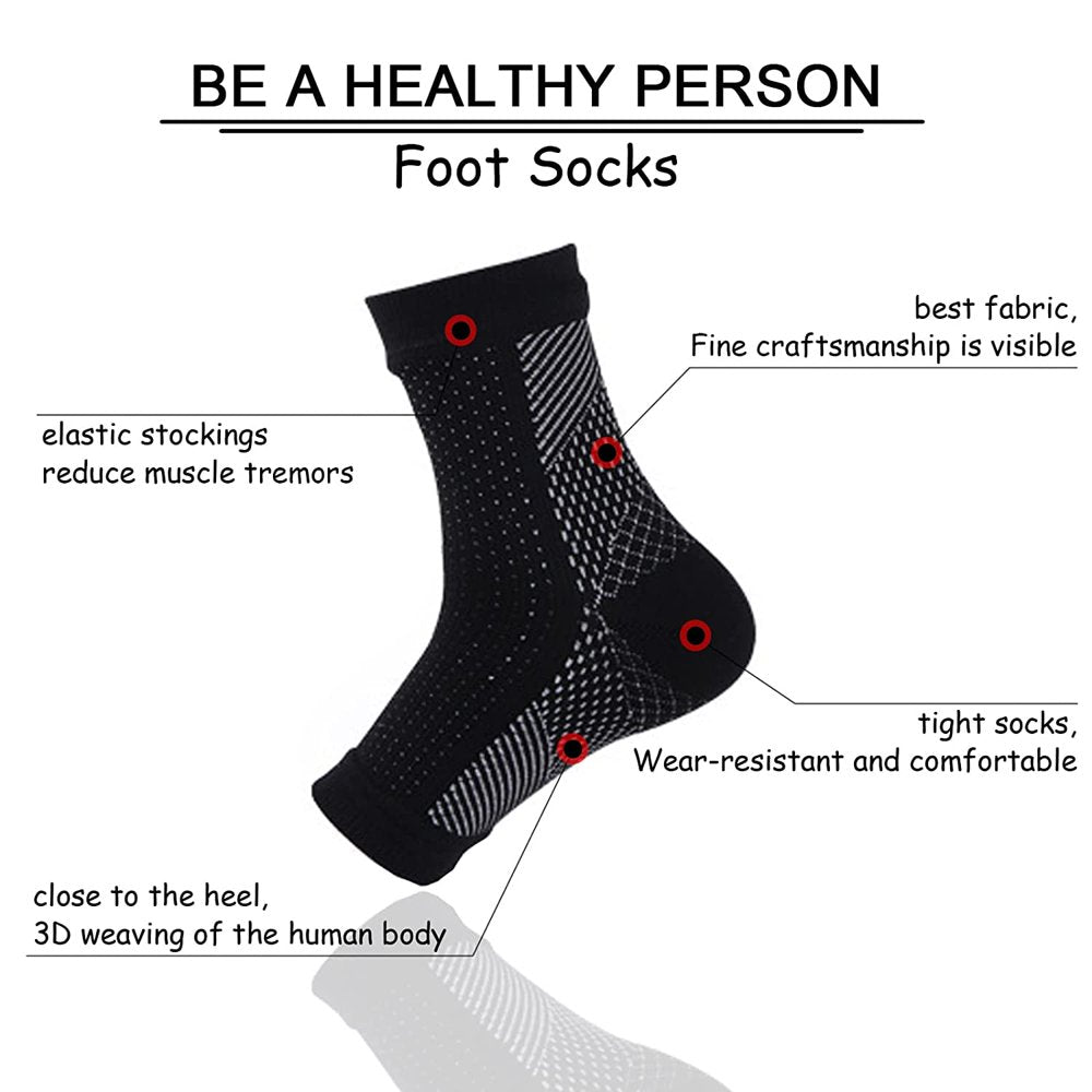 3 Pairs Foot Relief Socks, Neuropathy Socks for Women and Men, Soothe Socks for Neuropathy Pain, Ankle Brace Plantar Fasciitis Relief(Small\\/L, Set2)