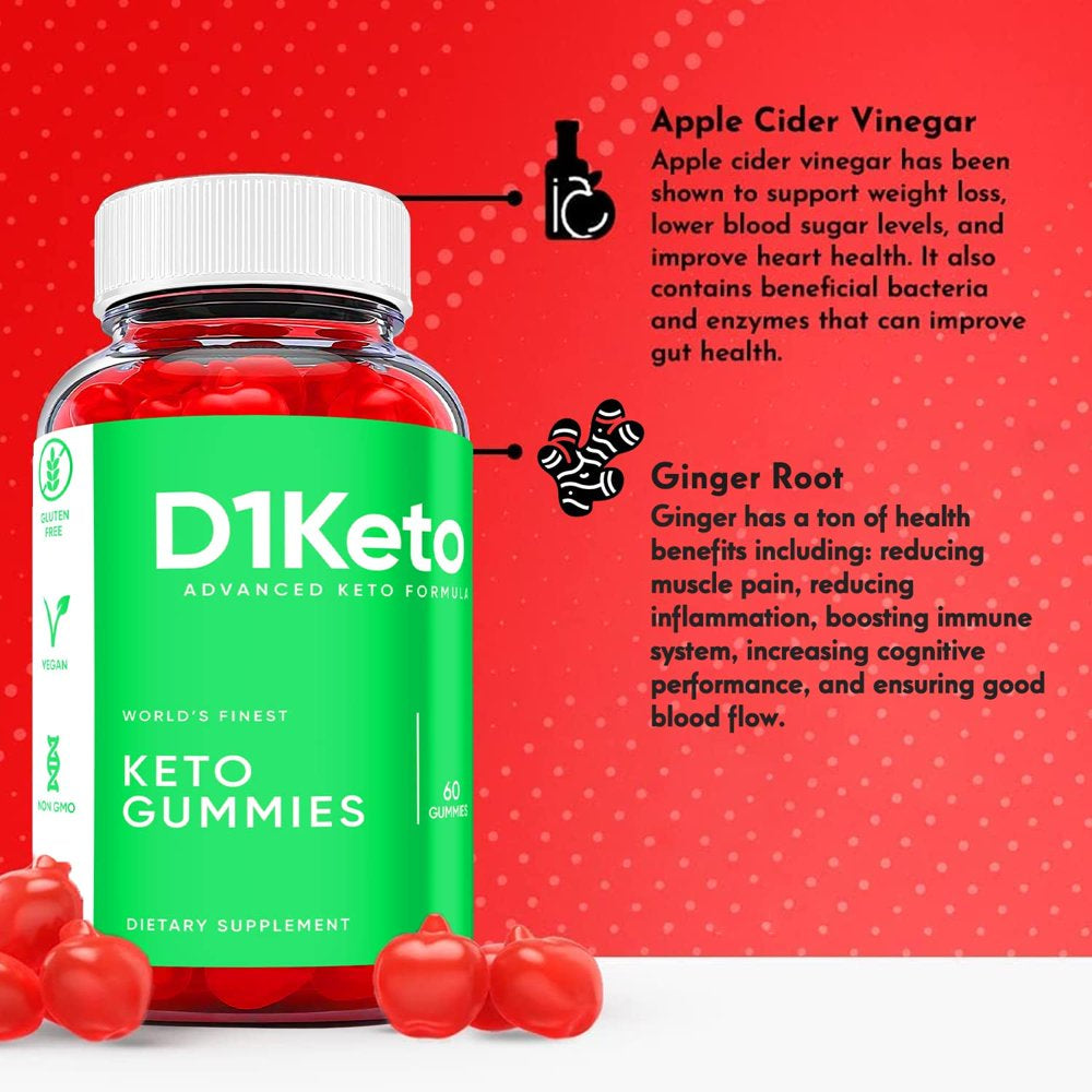 (5 Pack) D1 Keto ACV Gummies - Supplement for Weight Loss - Energy & Focus Boosting Dietary Supplements for Weight Management & Metabolism - Fat Burn - 300 Gummies