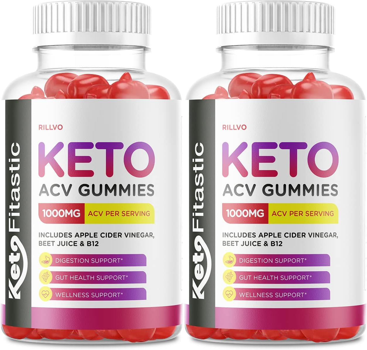 (2 Pack) Keto Fitastic ACV Gummies - Advanced Formula Fitastic Keto Apple Cider Vinegar Gummies (120 Gummies)