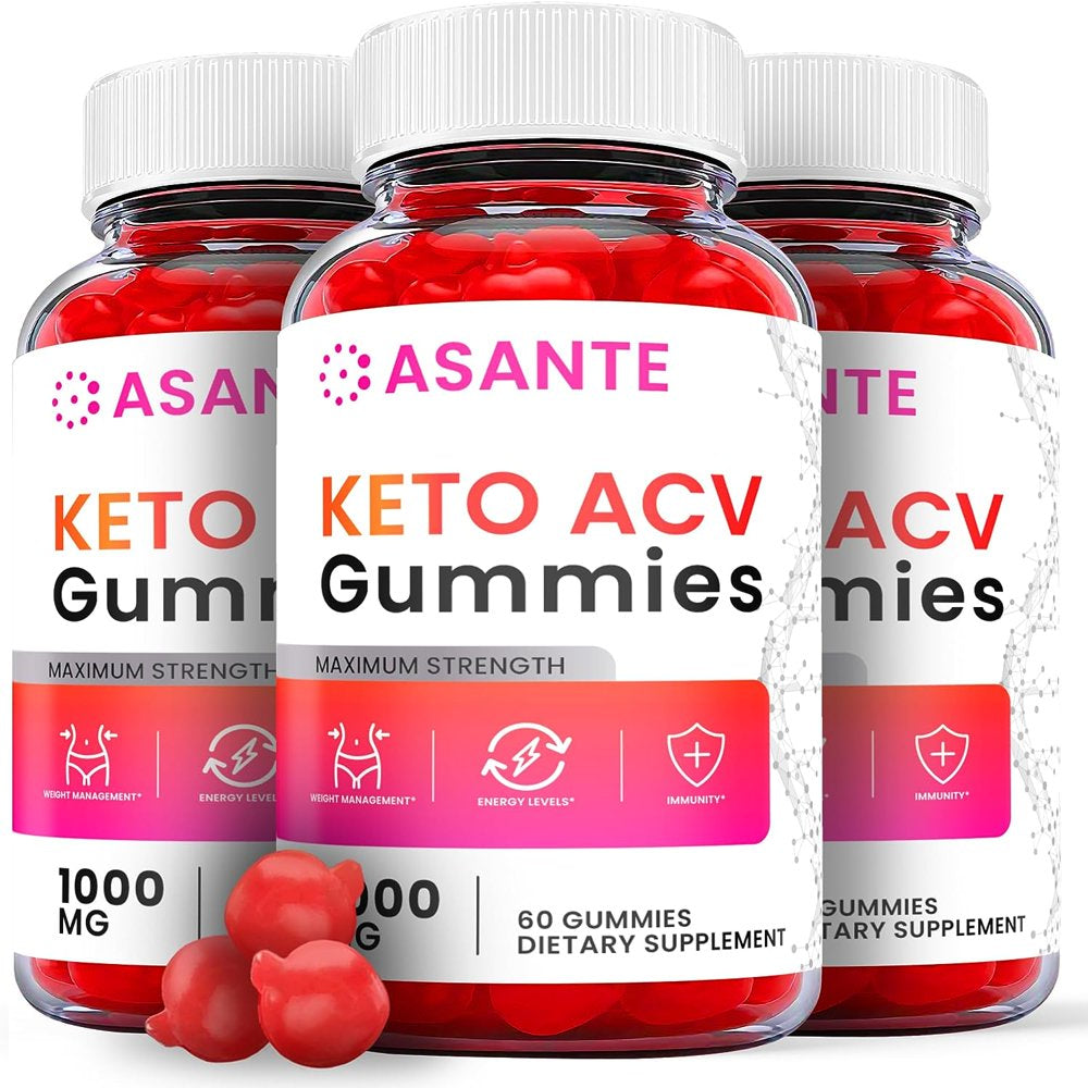 (3 Pack) Asante Keto ACV Gummies - Supplement for Weight Loss - Energy & Focus Boosting Dietary Supplements for Weight Management & Metabolism - Fat Burn - 180 Gummies