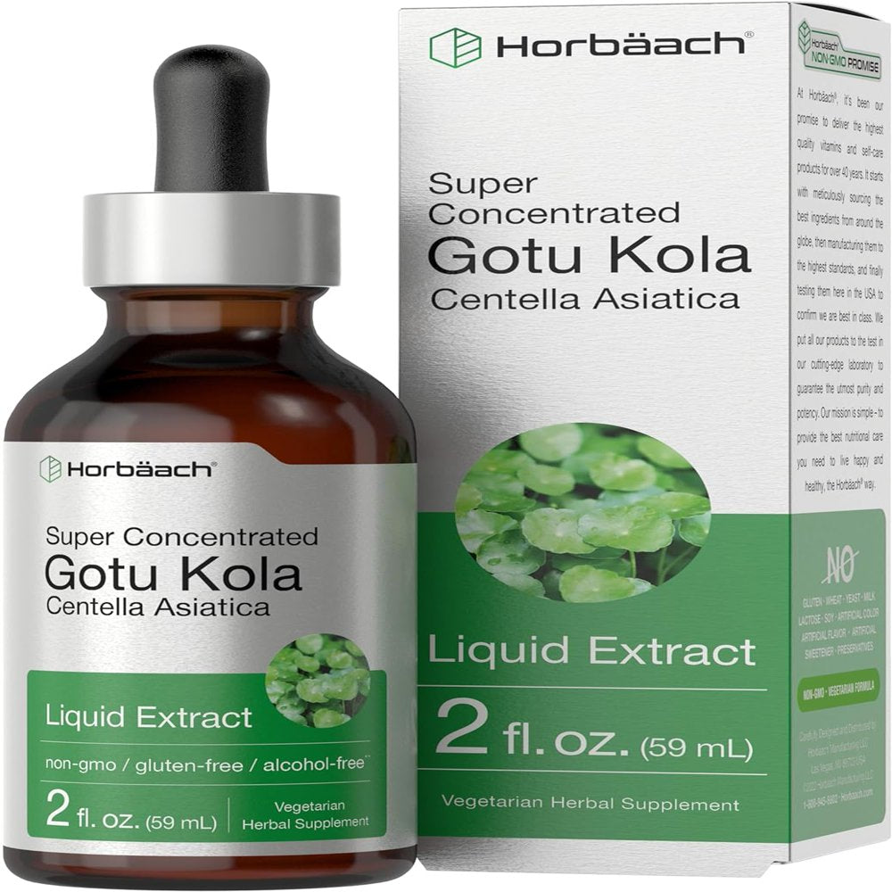 Gotu Kola Liquid Extract | 2 Fl Oz | Vegetarian & Alcohol Free | by Horbaach