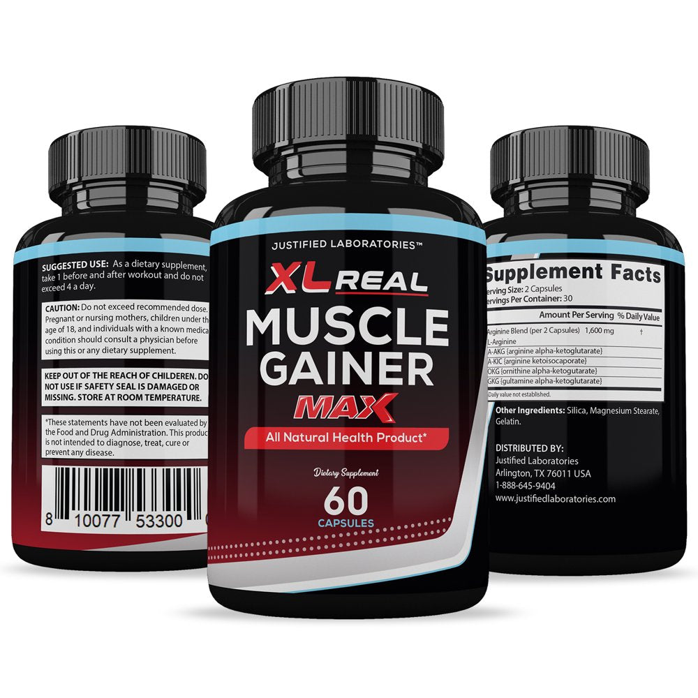 (3 Pack) XL Real Muscle Gainer Max Men’S Health Supplement 180 Capsules