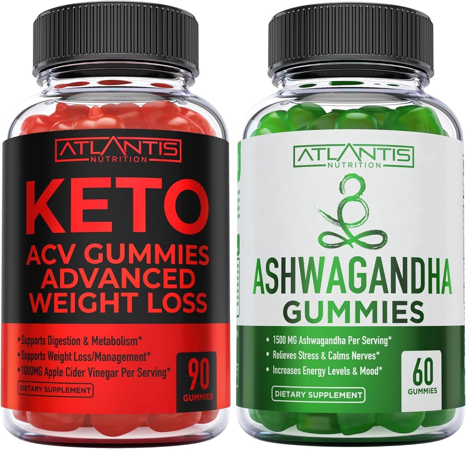 Keto ACV Gummies Advanced Weight Loss 90 Gummies + Ashwagandha 60 Gummies