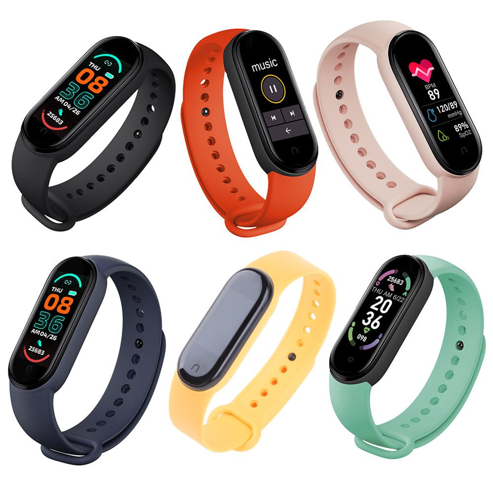 TIERPOP Smart Bands Sport Fitness Tracker M6 Smart Watchespedometer Heart Rate Blood Pressure Monitor Bluetooth-Compatible Bracelets for Men Women