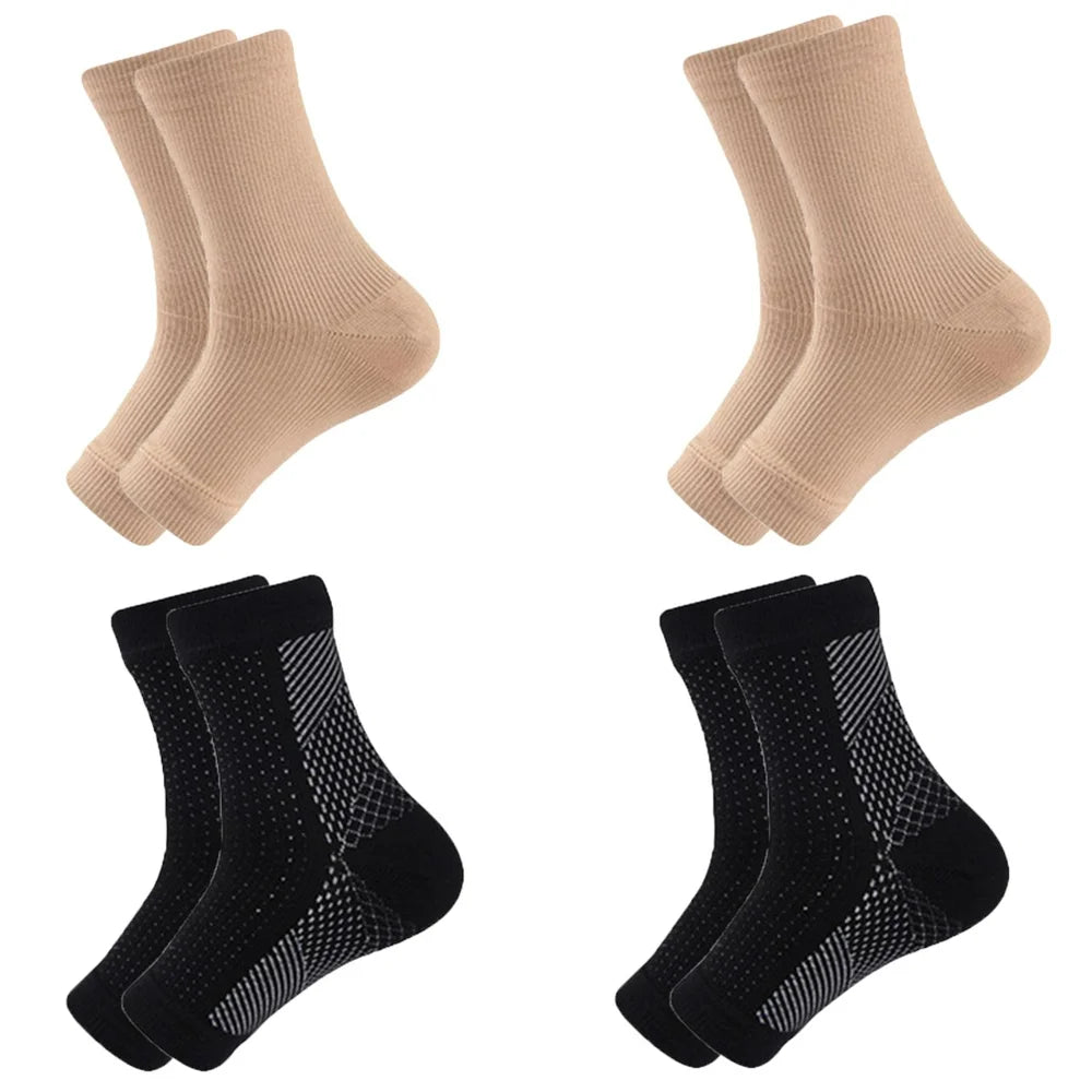 4 Pairs Neuropathy Socks for Women and Men - Soothe Relief Socks for Plantar Fasciitis - Ankle Compression Socks