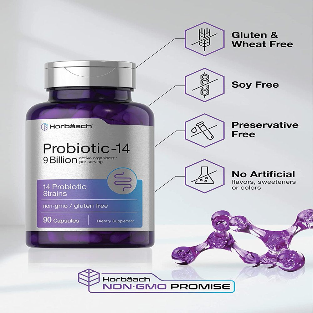 Probiotics for Women & Men | 9 Billion CFU | 90 Capsules | by Horbaach