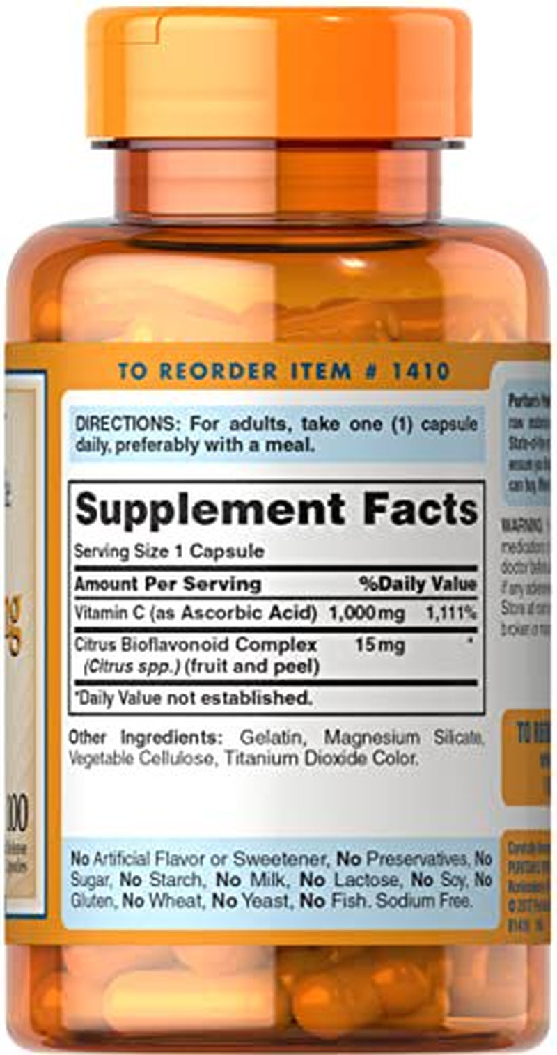 2 Pack - Puritan'S Pride Vitamin C-1000 Mg with Bioflavonoids Capsules, 100 Count