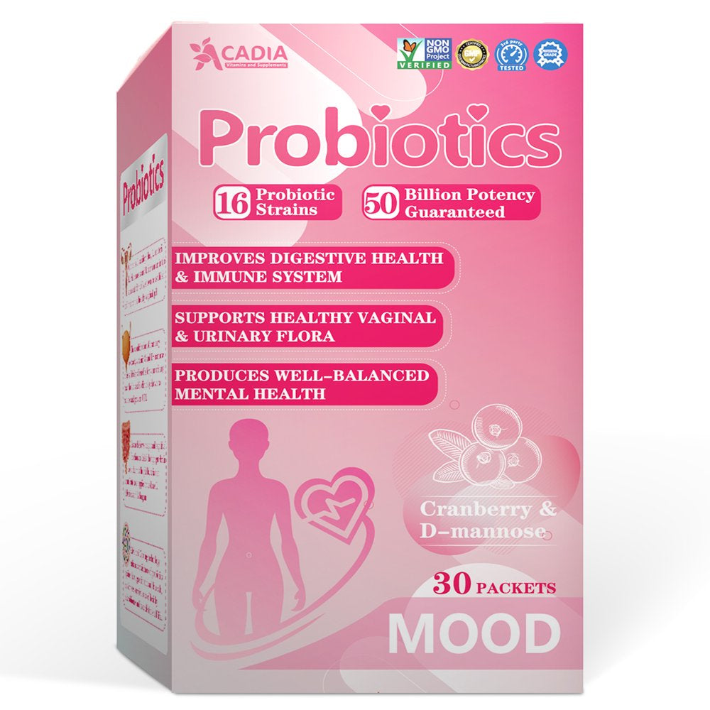 Ushining ACADIA Probiotics for Women,Prebiotics and Probiotics Powder for Digestive and Immune Gut Health - Support 30 Packets