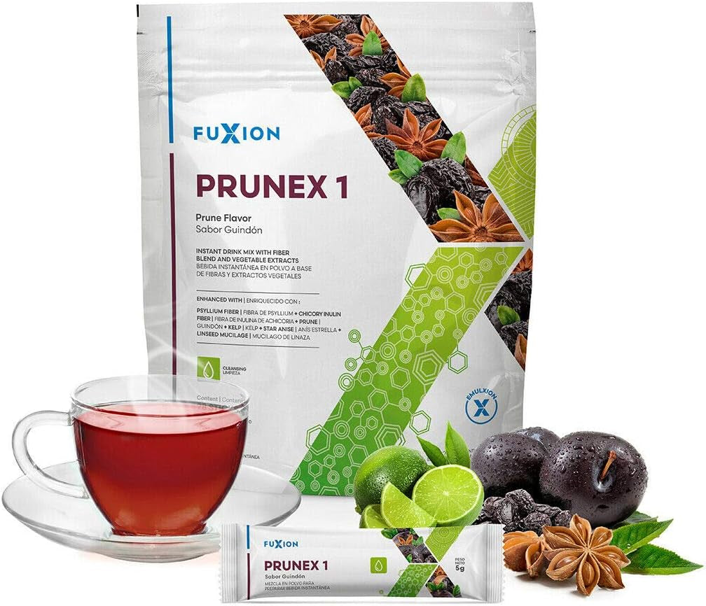 Fuxion Prunex 1,Colon Cleanse Detox Prune Flavor Tea, Have an Adequate Intestinal Transit(Prunex 1, 28 Sticks)