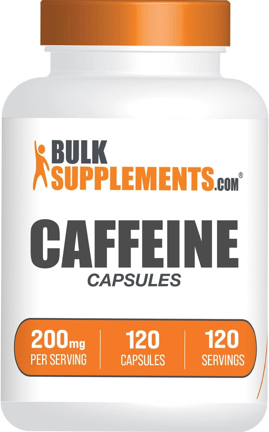 Bulksupplements.Com Caffeine Capsules - Caffeine Supplements, Caffeine Pills 200Mg - Caffeine Capsule, Stay Awake Caffeine Pills - 1 Capsule per Servings, 120-Day Supply, 120 Capsules
