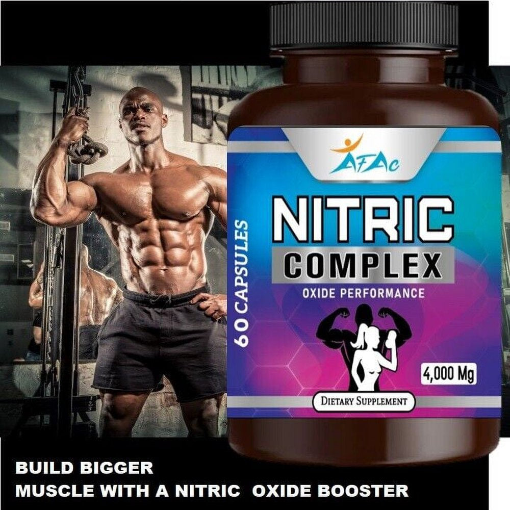 Nitric Oxide Complex 4000Mg L-Arginine Muscle Pump Growth 60 Pills