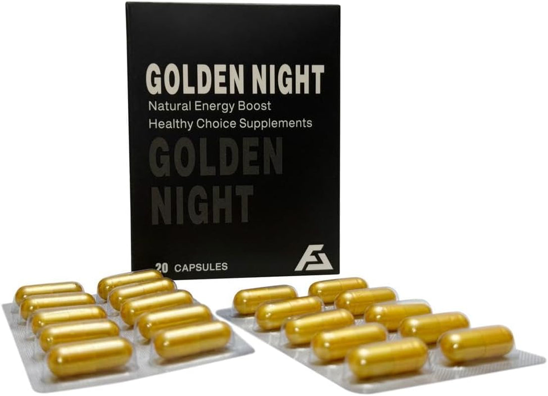 20 High Dose Natural Energy Boost Supplement, 20 Gold Caps