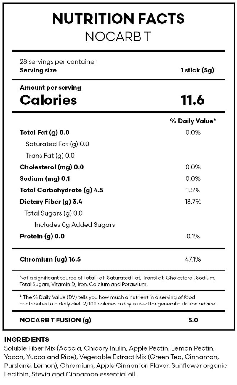 Nocarb T by Fuxion 28 Sticks - Block & Reduce Absorption of Sugar,Drink before Rich Dinner,Keep Carbs under Control,Bonus 3 Sachets of Thermo Keto to Gernerate Ketones from Fat & Supply the Brain