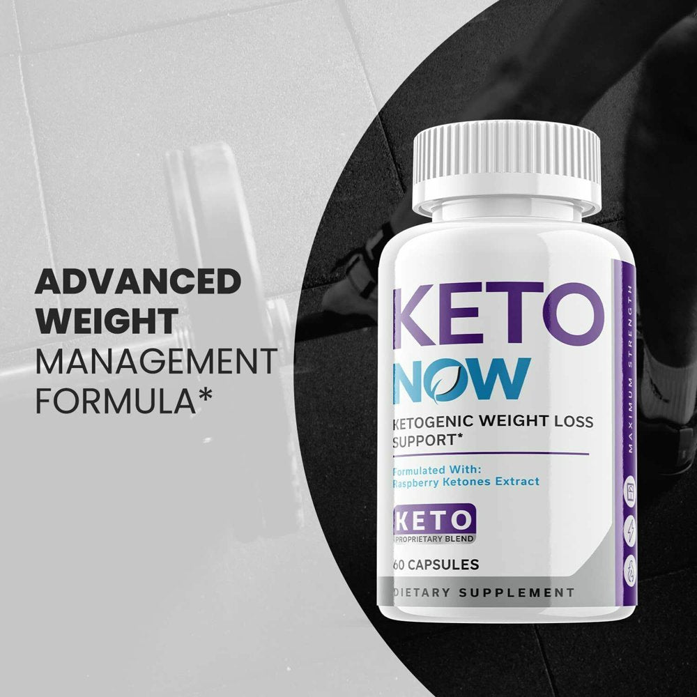 (1 Pack) Keto Now - Supplement for Weight Loss - Energy & Focus Boosting Dietary Supplements for Weight Management & Metabolism - Advanced Fat Burn Raspberry Ketones Pills - 60 Capsules