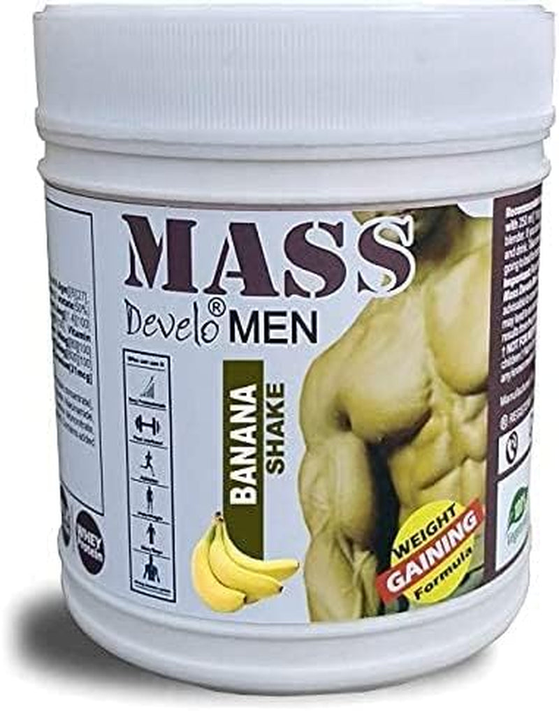 CROW Develo Lean Mass Gainer Gym Supplement with Whey Protein Powder for Men 500Gm Banana Shake Flavour