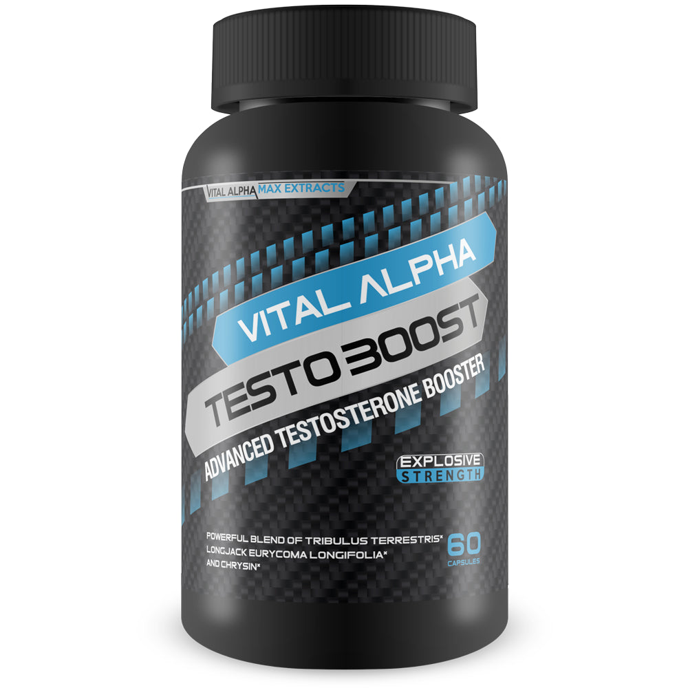 Vital Alpha Testo Boost - Advanced Testosterone Booster for Energy, Stamina, Performance and Muscle Growth with Tibulus Terrestris - 60 Capsules