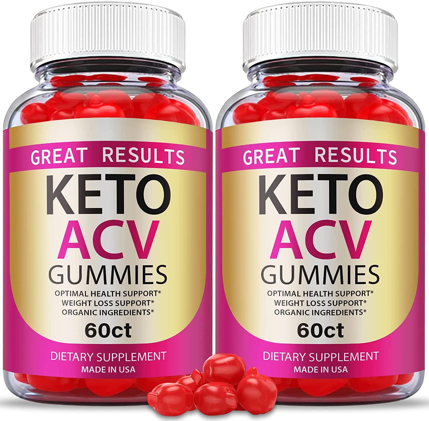 (2 Pack) Great Results Keto ACV Gummies - Official Formula, Vegan 1000Mg Apple Cider Vinegar, Great Results Keto Gummies, Great Results Keto plus ACV Gummies Advanced Formula, Vitamin B (120 Gummies)