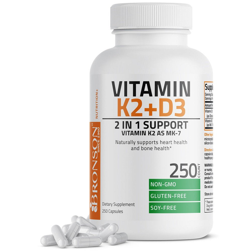 Vitamin K2 (MK7) W/ D3 Bone & Heart Health Non GMO & Gluten Free Easy to Swallow, 120 Count