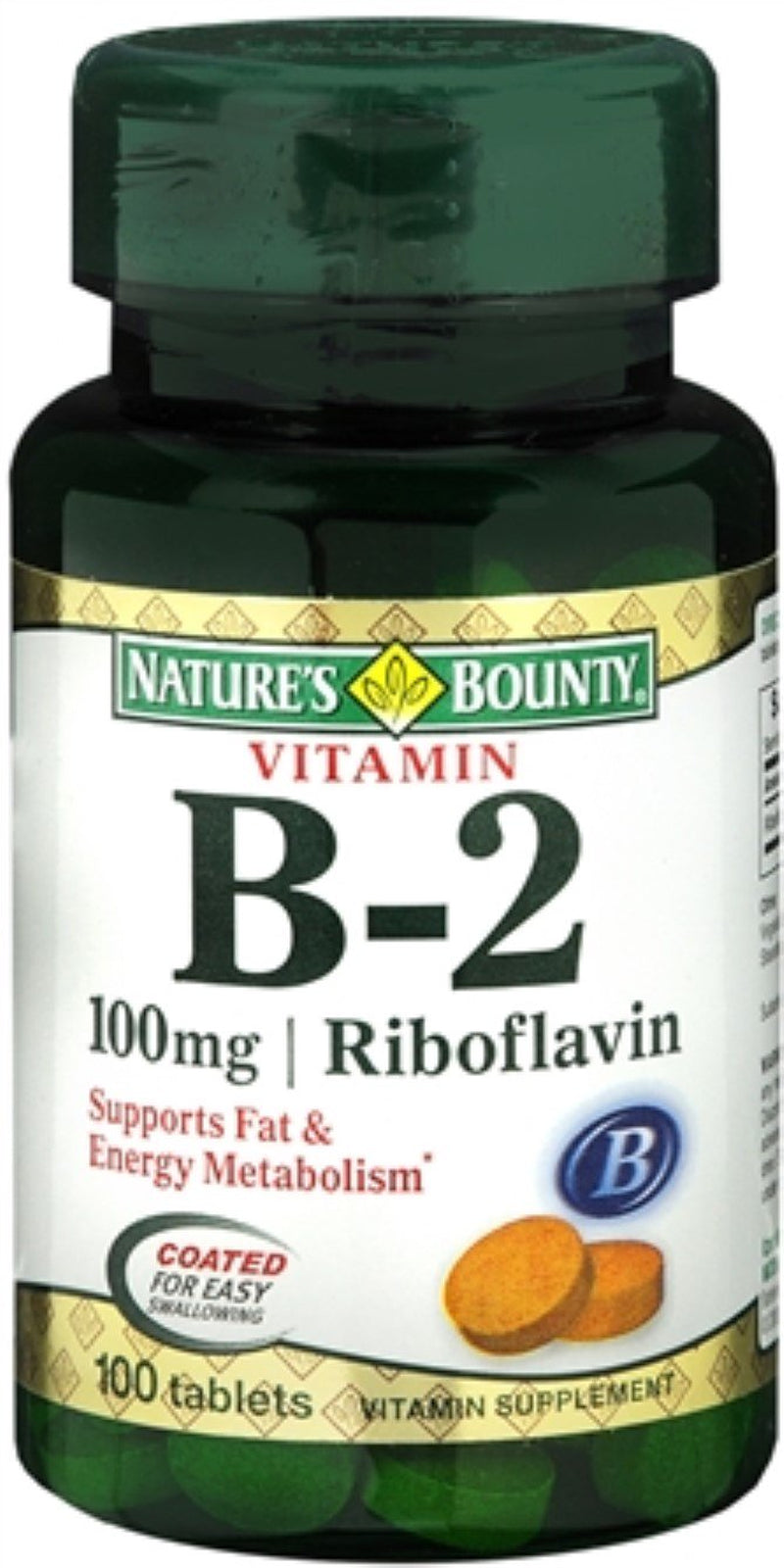 Nature'S Bounty Vitamin B-2 100 Mg, 100 Tablets (Pack of 2)