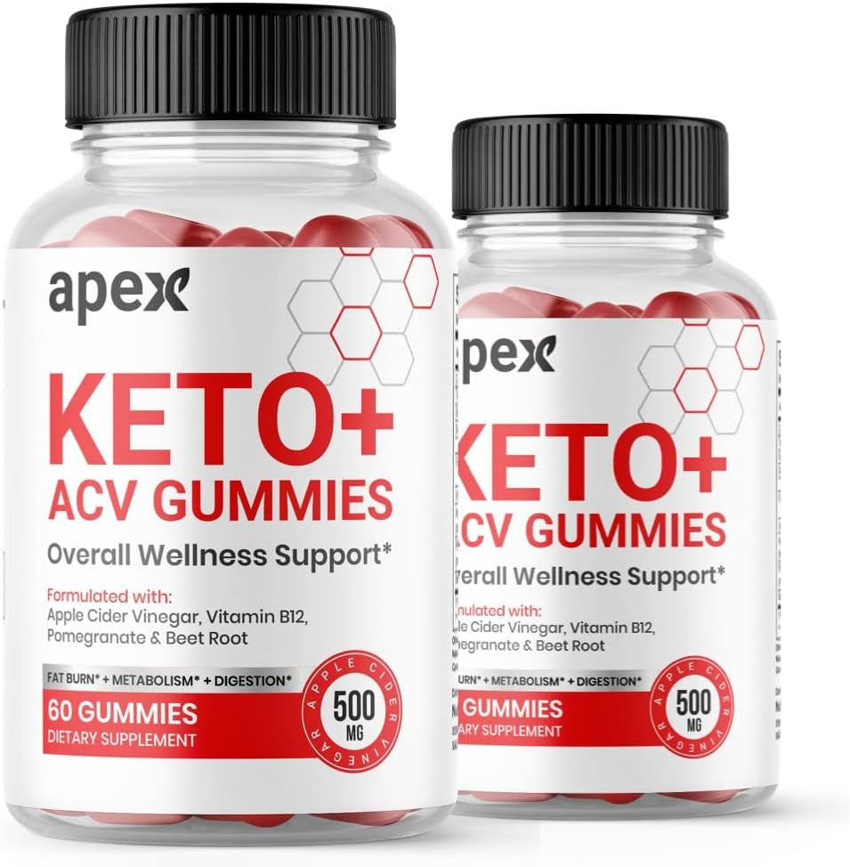 Lomilan Apex Keto Gummies, Apex Keto ACV Gummies, 120 Count (Pack of 2)