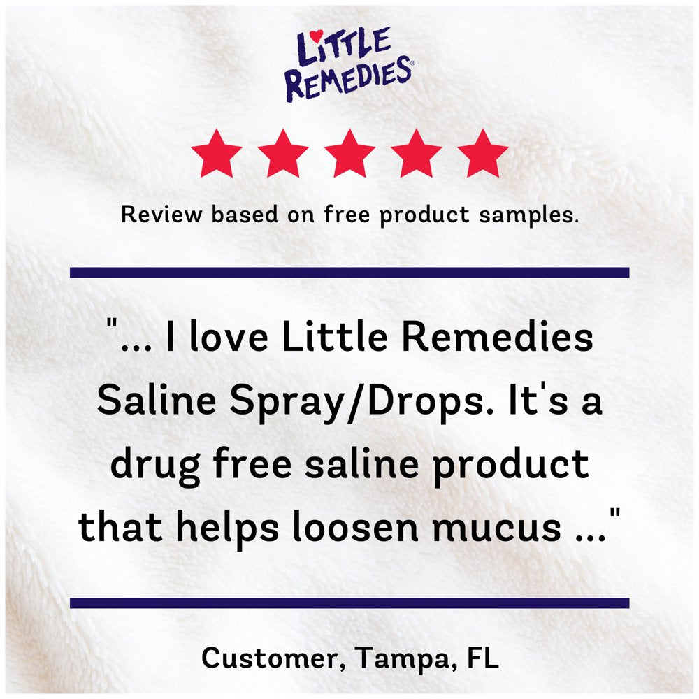 Little Remedies Saline Spray and Drops, Safe for Newborns, Gently Wash Away Mucus, 1 Fl Oz