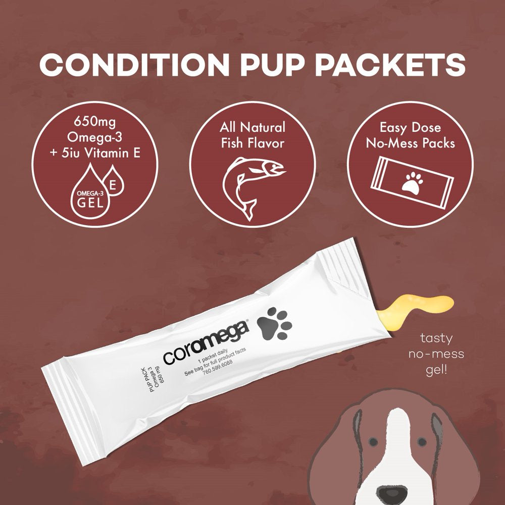 Coromega Pup Packets, Skin & Immune Support, 30 Squeeze Packets, 2.6 Ml Each