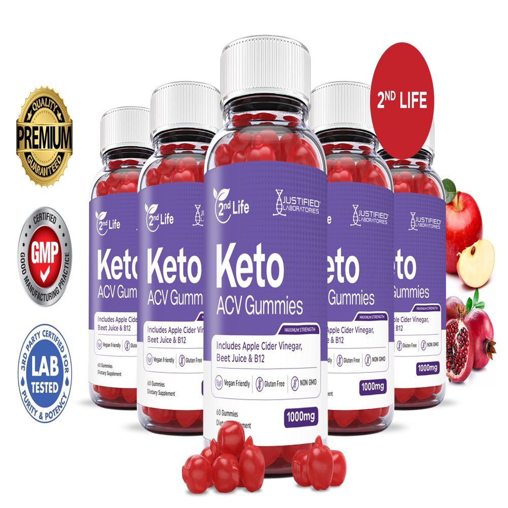 2Nd Life Keto ACV Gummies 1000MG Dietary Supplement 300 Gummys