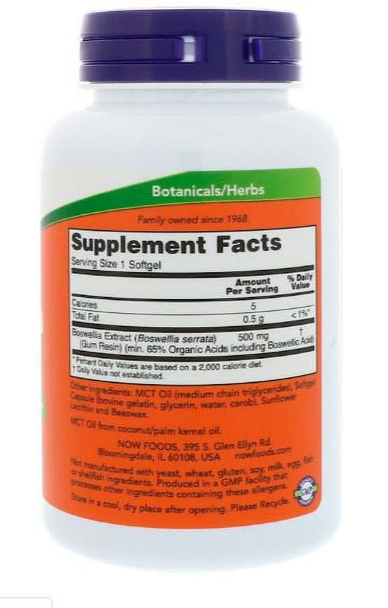 Now Foods, Boswellia Extract, 500 Mg, 90 Softgels (Pack of 2)