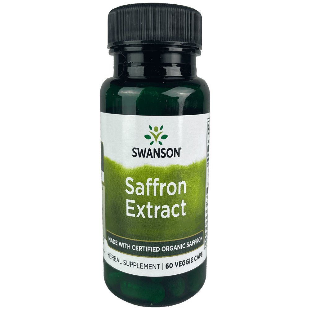 Swanson Saffron Extract - Herbal Supplement Promoting Mood Support - Natural Source of Eye Health Support & Weight Management - Organic Saffron Delivering 2% Safranal - (60 Veggie Capsules, 30Mg Each)