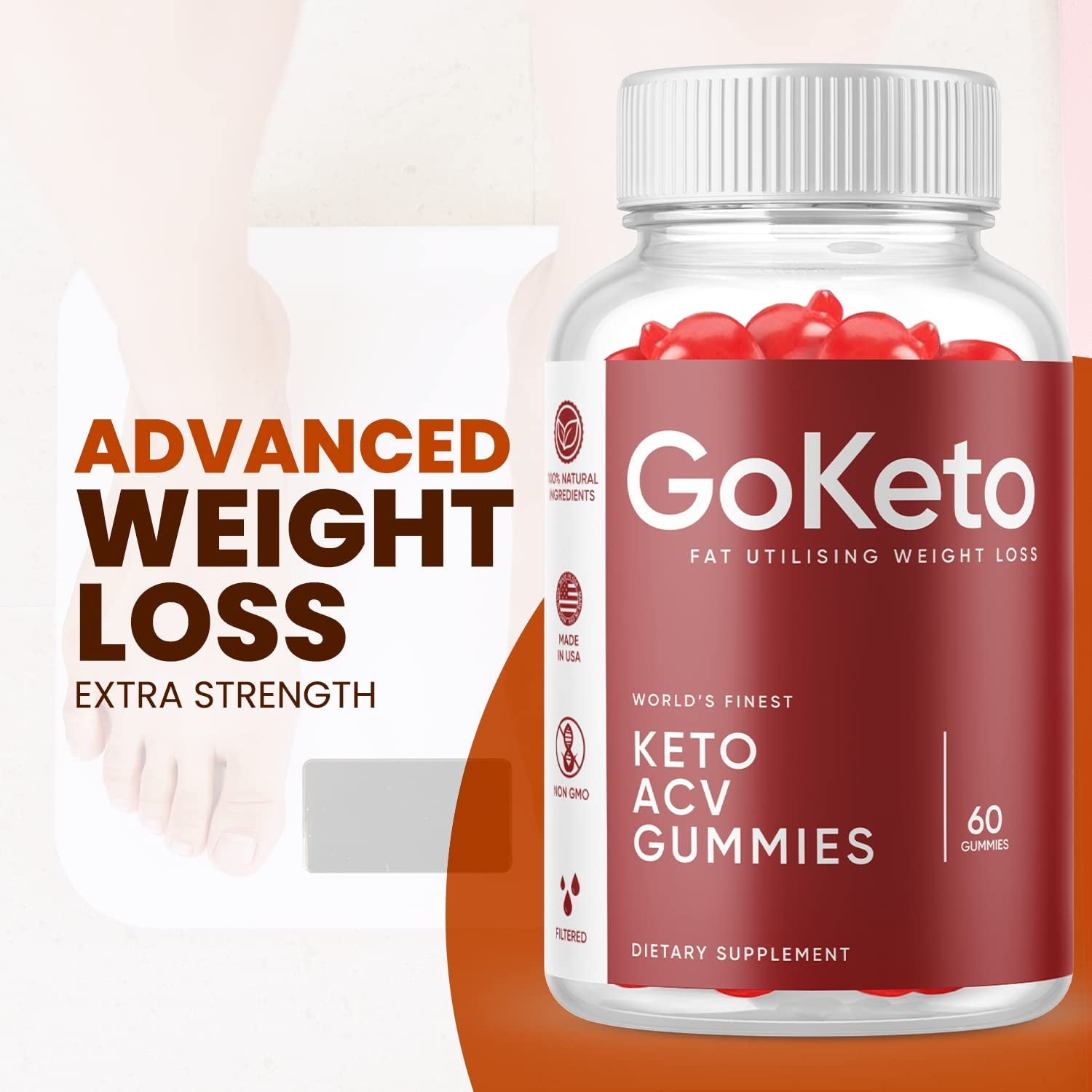 (2 Pack) Go Keto ACV Gummies - Goketo Gummies with ACV, Go Keto Ketosis Gummies with Apple Cider Vinegar - Vegan, Non GMO - Advanced Formula Ketogenic (120 Capsules)