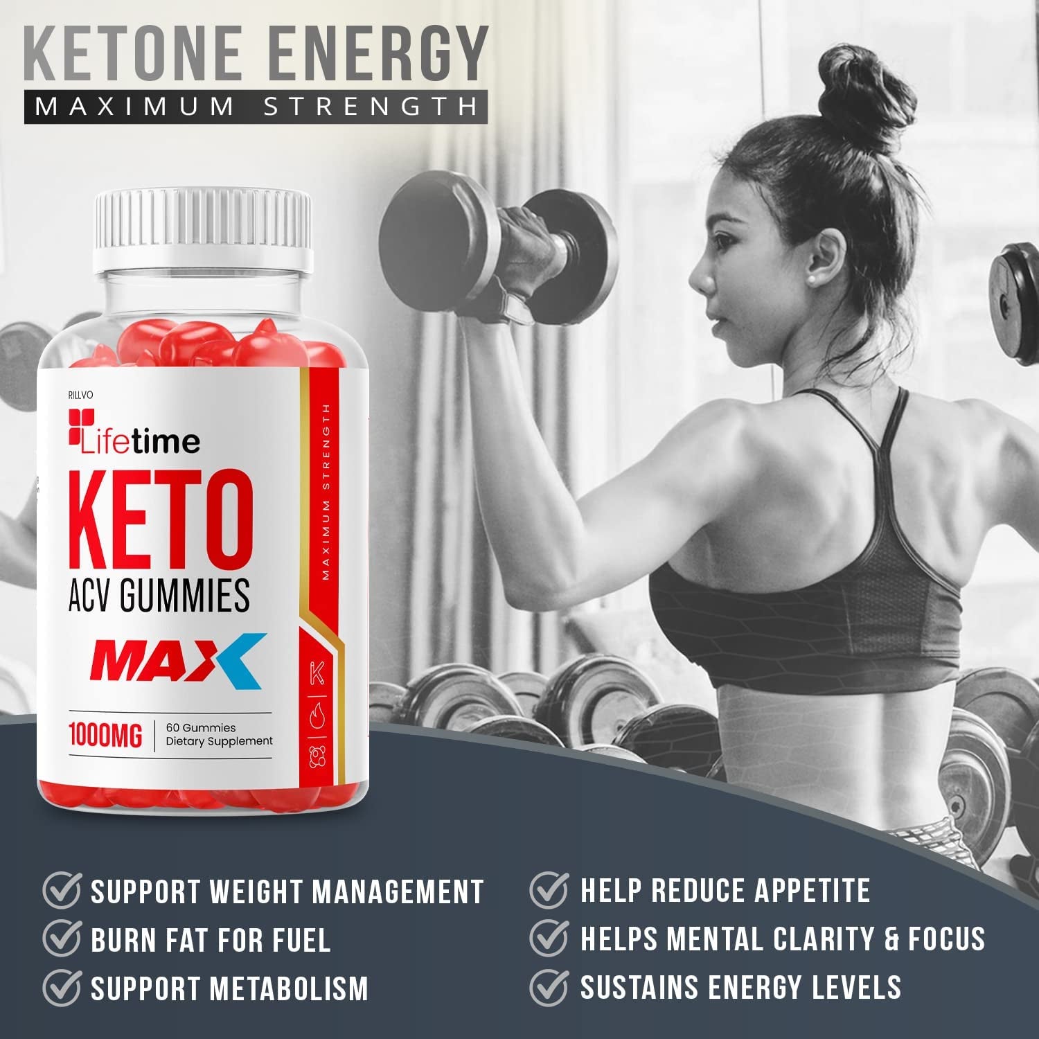 Lifetime Max Keto Gummies - Advanced Formula Life Time Keto ACV Gummies (60 Gummies)