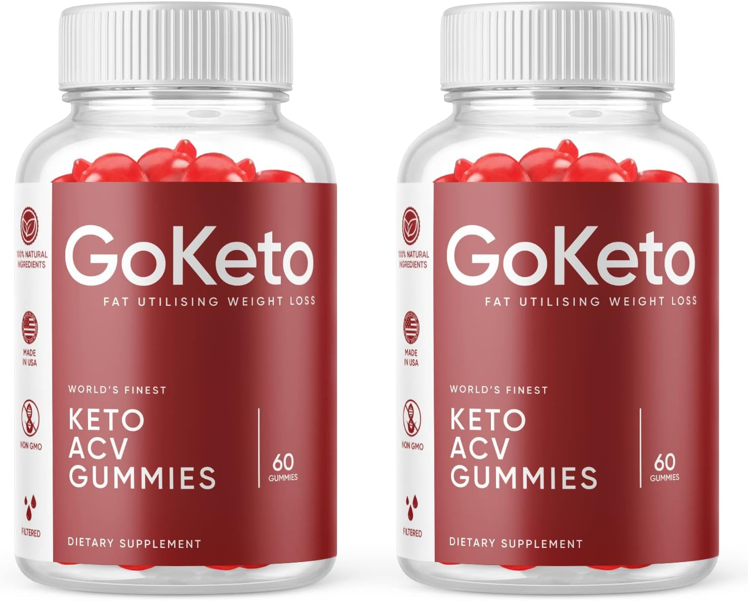 (2 Pack) Go Keto ACV Gummies - Goketo Gummies with ACV, Go Keto Ketosis Gummies with Apple Cider Vinegar - Vegan, Non GMO - Advanced Formula Ketogenic (120 Capsules)