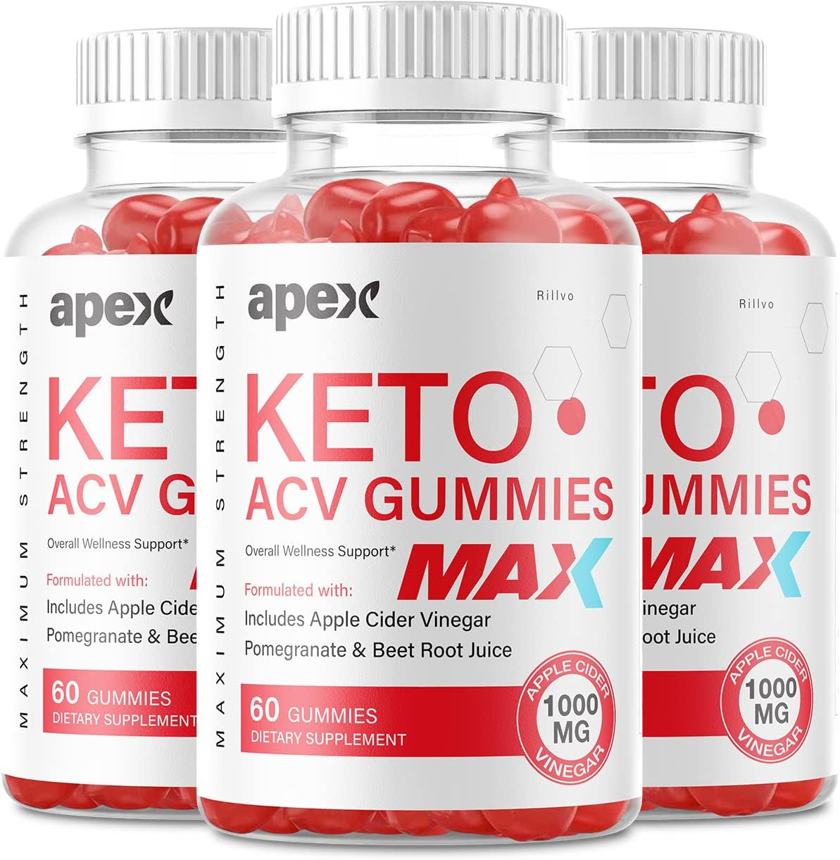 (3 Pack) Apex Keto Max ACV Gummies Apex Keto Advanced Formula Overall Wellness Support (180 Gummies)