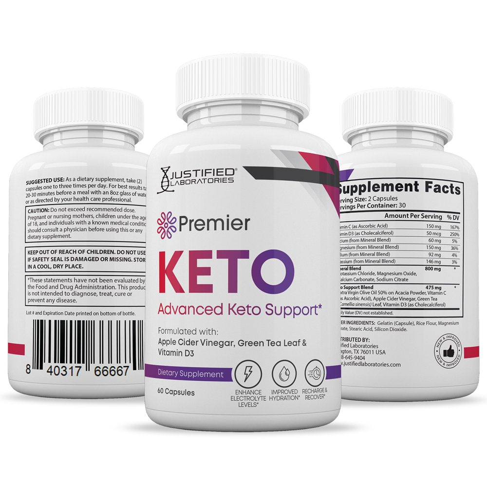 (5 Pack) Premier Keto ACV Pills 1275Mg Alternative to Gummies Dietary Supplement 300 Capsules