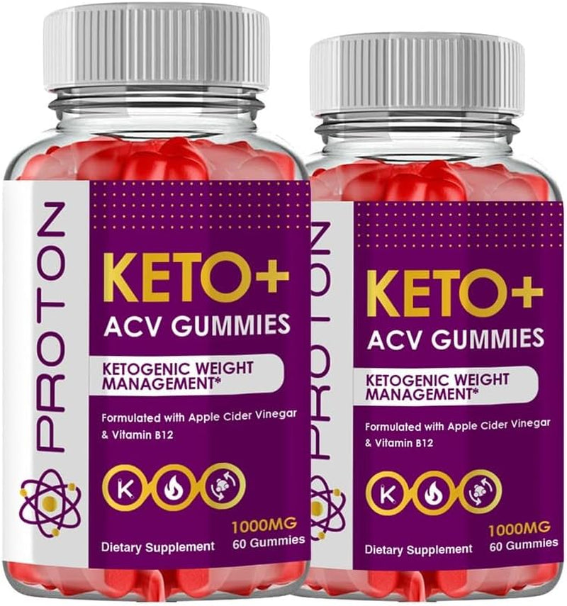 (2 Pack) Proton Keto ACV Gummies - Proton Keto ACV Gummies Advanced Weight Management - Protein Keto Gummies (120 Gummies - 2 Month Supply)