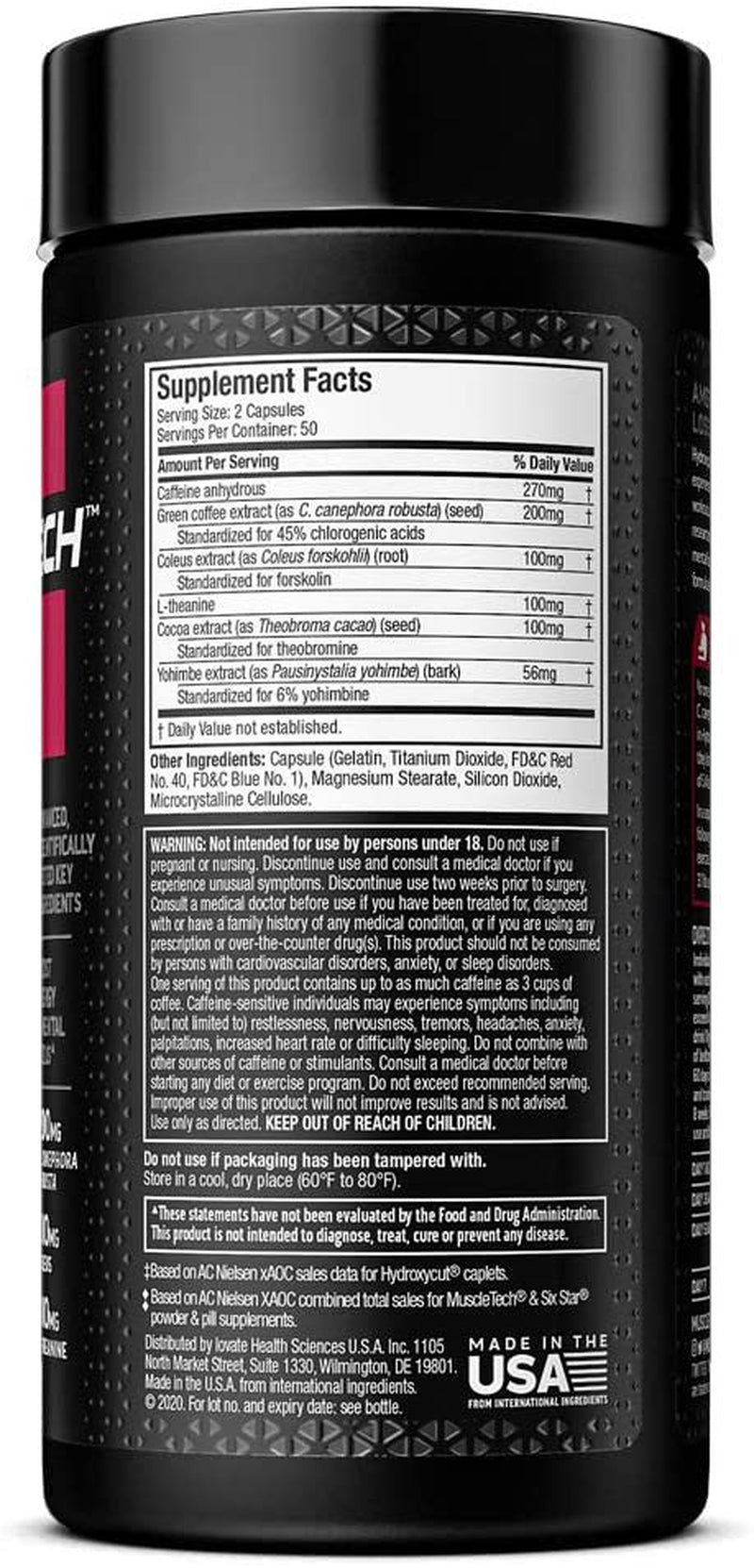 Hydroxycut Hardcore Elite - Maximum Intensity Supplement Pills - Focus + Energy Pills - 2 Packs of 100 Pills