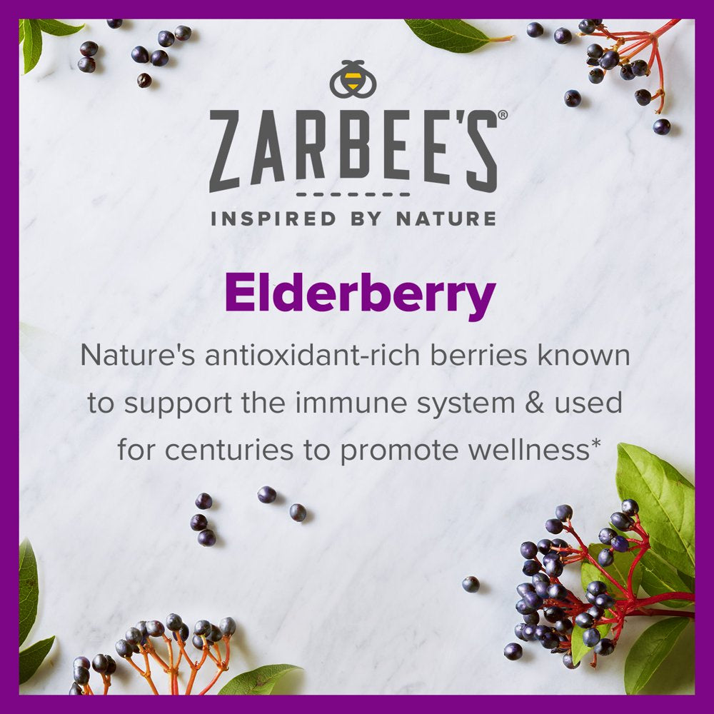 Zarbee'S Daily Immune Support Gummies - Elderberry, Vitamins, Zinc, 42Ct