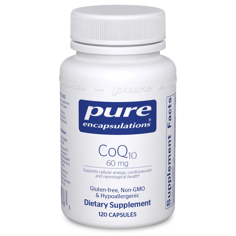 Pure Encapsulations Coq10 60 Mg | Coenzyme Q10 Supplement for Energy, Antioxidants, Brain and Cellular Health, Cognition, and Cardiovascular Support* | 120 Capsules