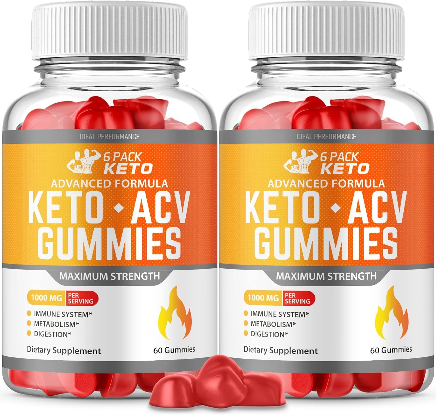 (2 Pack) 6 Pack Keto Gummies plus 6 Pack Keto Gummies Advanced Formula Start Gumm ACV Gummies (120 Gummies)