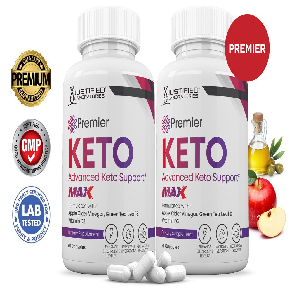 (2 Pack) Premier Keto ACV MAX Pills 1675Mg Alternative to Gummies Dietary Supplement 120 Capsules